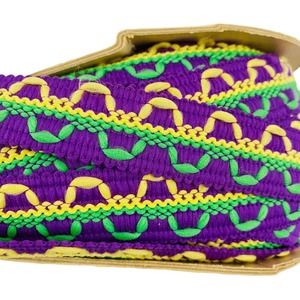 Vintage Wyla Trim Washable Polyester Fashion Trimming Purple Yellow Green 36 yds